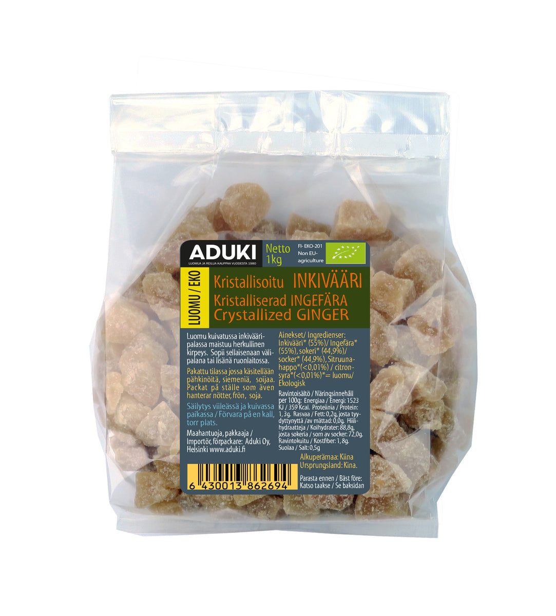 Ingefära, kanderad, 1 kg – Happy Food Store